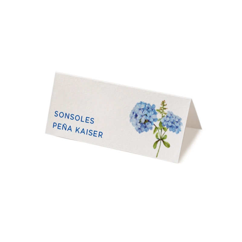 PACK 8 PLACE CARDS HORTENSIA BLUE