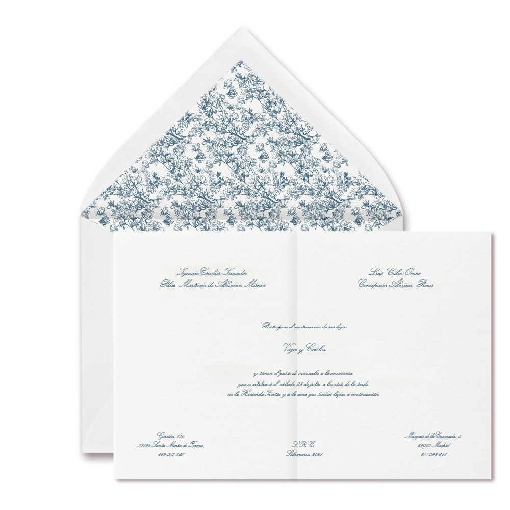 Aspirar Engañoso si INVITACION DE BODA + SOBRE DISEÑO CEREZO en Arte Papel