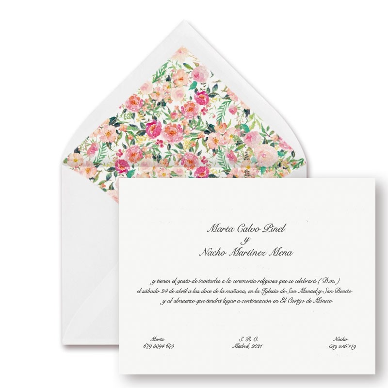 Cambio Intuición Sorprendido INVITACION DE BODA + SOBRE DISEÑO SHOW ME ENGLAND en Arte Papel