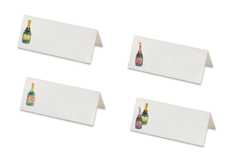 PACK 8 PLACE CARDS CHAMPAGNE