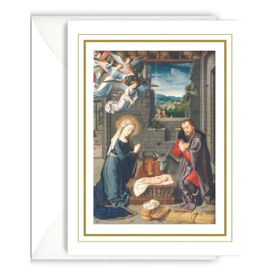 CHRISTMAS RELIGIOSO THE NATIVITY WITH DONORS ( 1510) GERARD DAVIS
